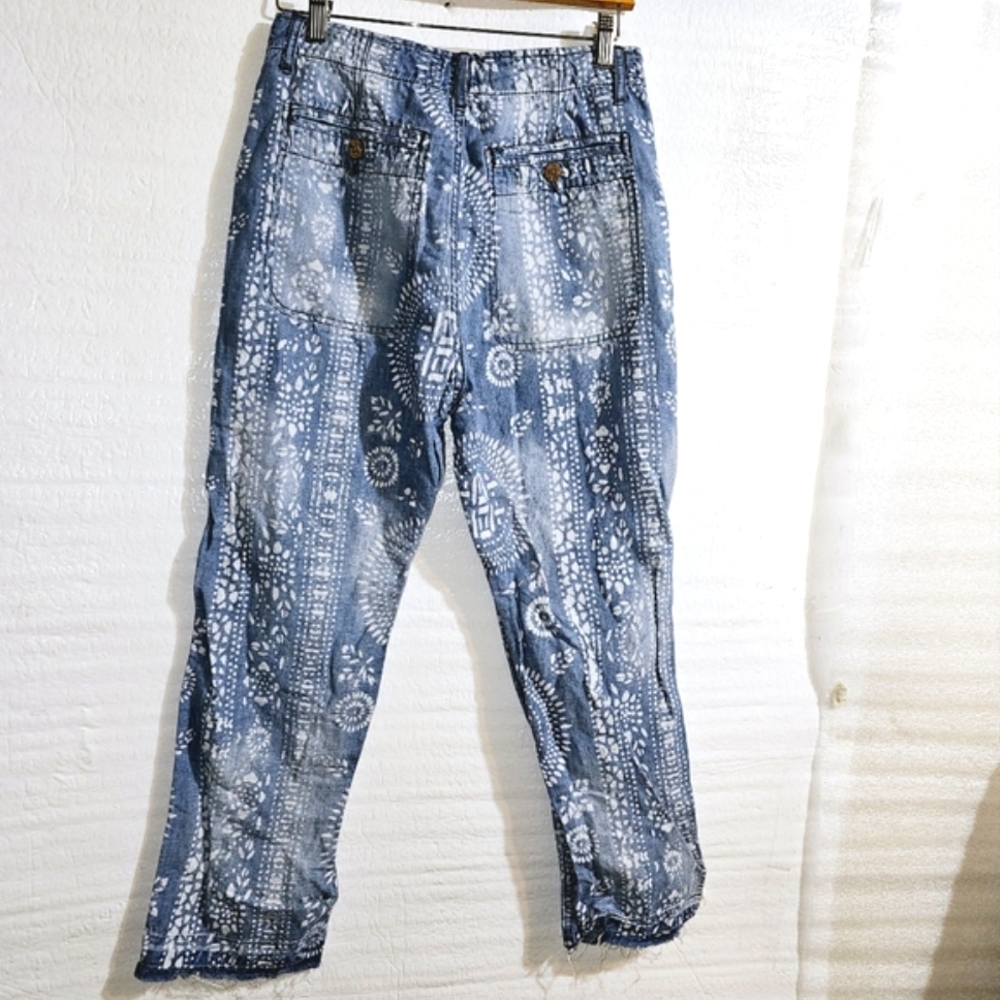 Free People ISLAND VIBES DISCHARGE TROUSERS IN BLUE - Picture 8 of 15
